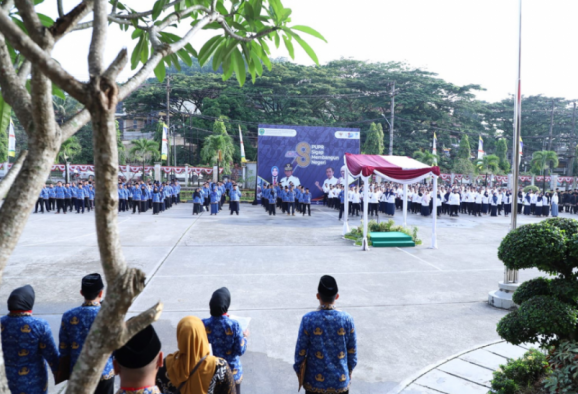 Peringatan Hari Bakti PU ke-78, Dinas PUPR Pera Kaltim Adakan Upacara 